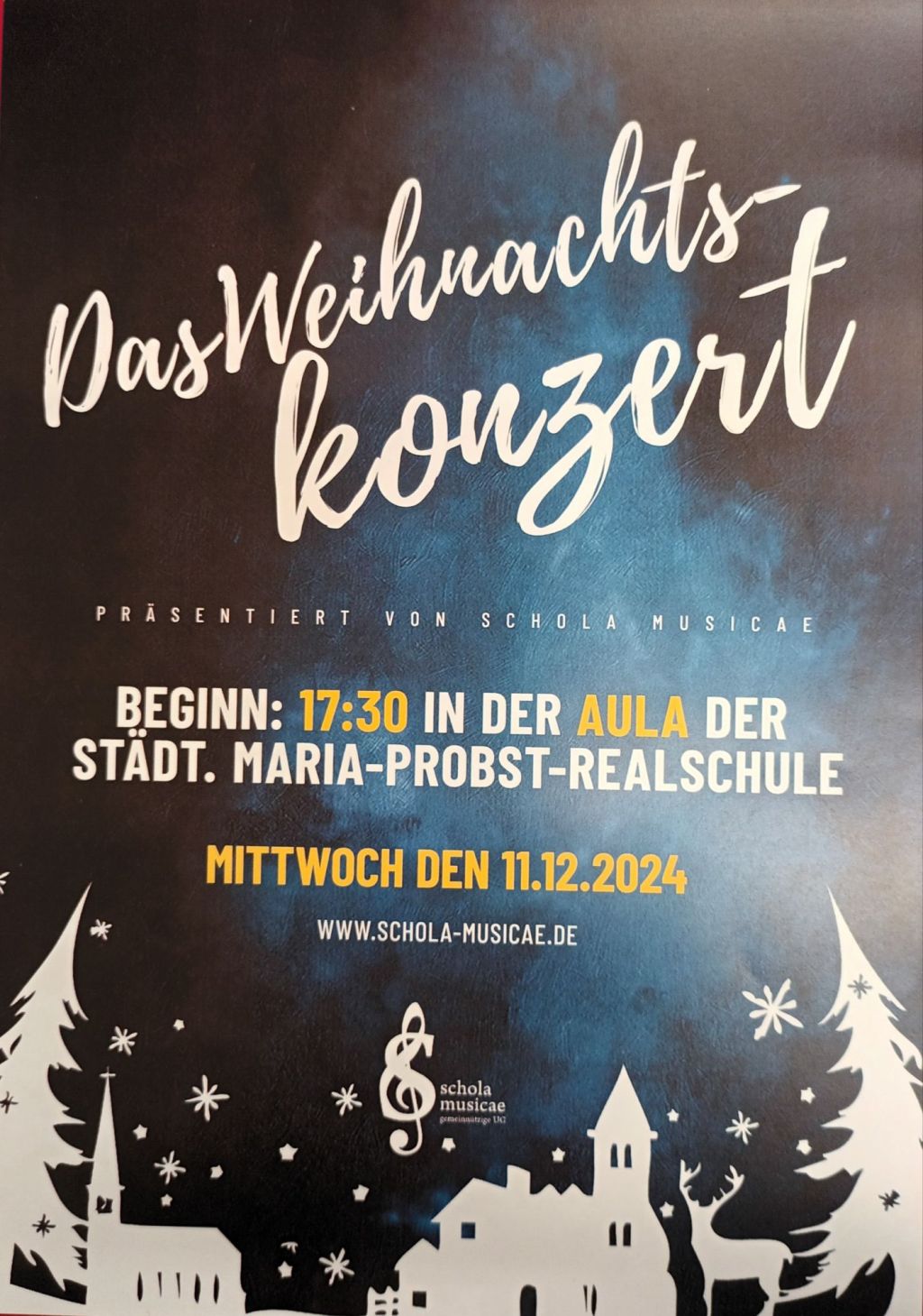 Weihnachtskonzert der schola&nbsp;musicae